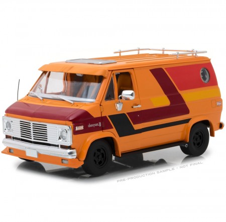 Greenlight Chevy Van Serie-g Custom - 1976 - Escala 1/18 - Laranja  18012