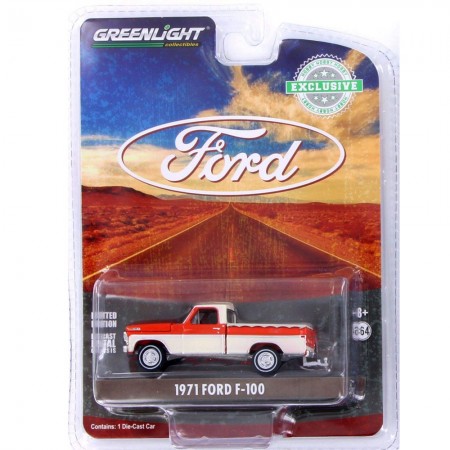Carro Greenlight Ford F-100 C/bed Cover 1971 - Escala 1/64