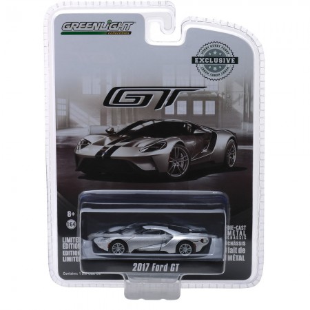 Carro Greenlight Ford Gt Ingot Silver W/black Strips 2017 29992