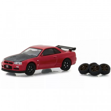 Carro Greenlight Nissan Skyline Gt-r (bnr34) Spare Tires 2002 - Escala 1/64