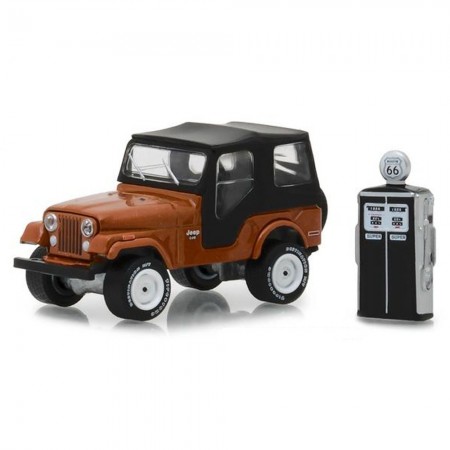 Carro Greenlight Jeep Cj-5 C/vintage Gas Pump 1974 - Escala 1/64