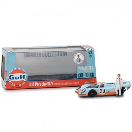 Carro Greenlight Porsche 917k Gulf Oil Steve Mcqueen Com Figura 1970 - Escala 1/43
