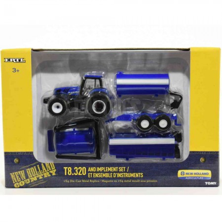 Trator Ertl New Holland - T8.320 Implement Set 13921 - Escala 1/64