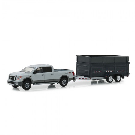 Carro Greenlight Hitch Nissan Xd Pro/dump Trailer 2018 - Escala 1/64  32160-d