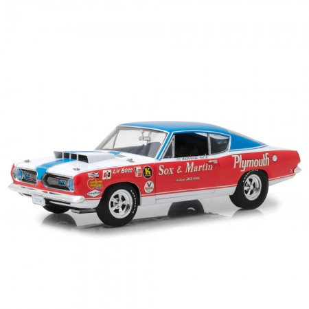 Carro Greenlight Plymouth Barracuda Sox Martin 1968 - Escala 1/18