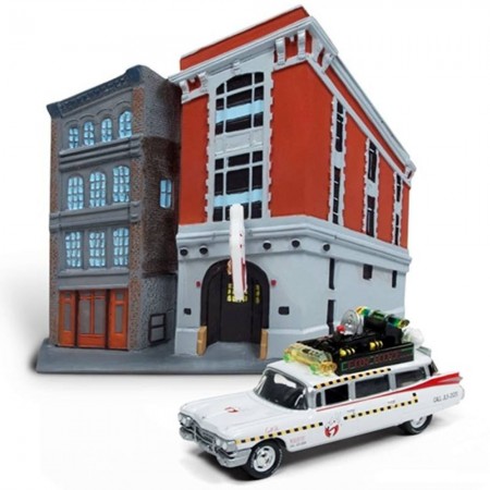 Diorama Com Carro Johnny Lightning Ghostbusters - Cadillac Ecto 1a Jldr002 - Ano 1959 - Escala 1/64