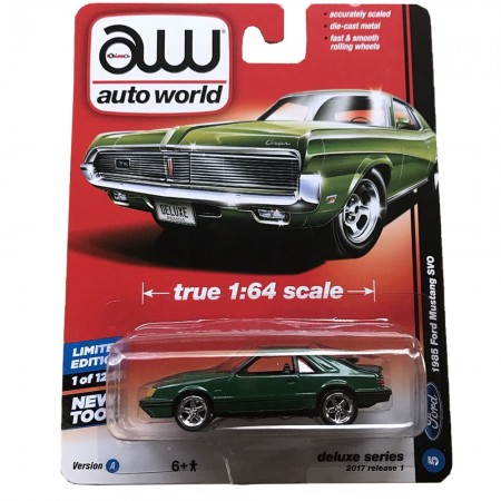 Carro Auto World - Ford Mustang Svo Aw64021b Green - Ano 1985 - Escala 1/64