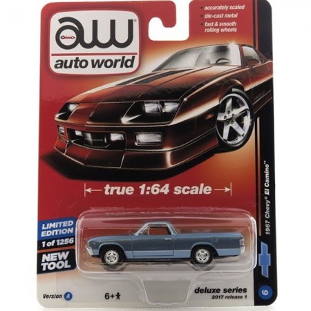 Carro Auto World - Chevy El Camino Aw64021b Blue - Ano 1967 - Escala 1/64