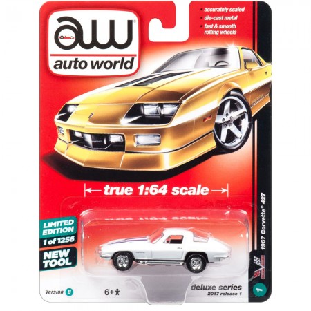 Carro Auto World - Corvette 427 Aw64021b White - Ano 1967 - Escala 1/64