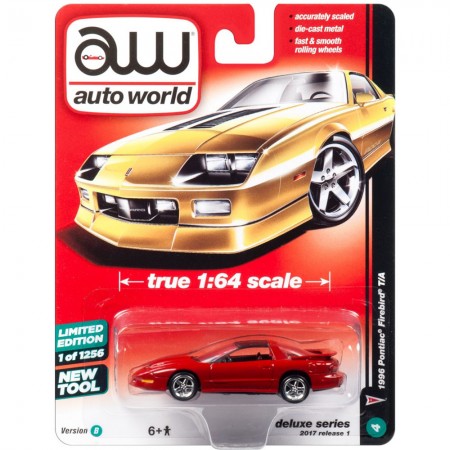 Carro Auto World - Pontiac Firebird T/a Aw64021b Red - Ano 1996 - Escala 1/64