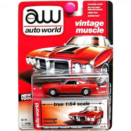 Carro Auto World - Pontiac Firebird Trans Am Aw64002b - Ano 1969 - Escala 1/64