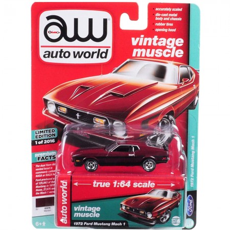 Carro Auto World - Mustang M1 Awsp011 - Ano 1972 - Escala 1/64