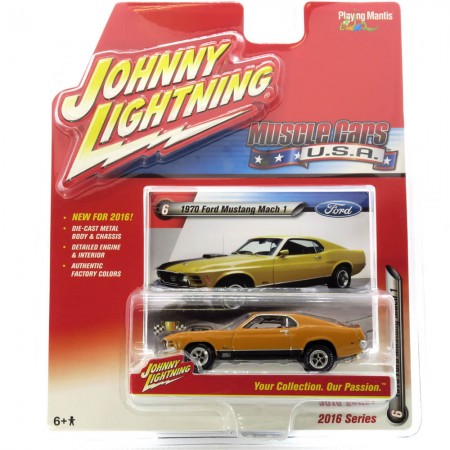 Carro Johnny Lightning Muscle Cars - Ford Mustang Mach 1 Jlmc001a - Ano 1970 - Escala 1/64