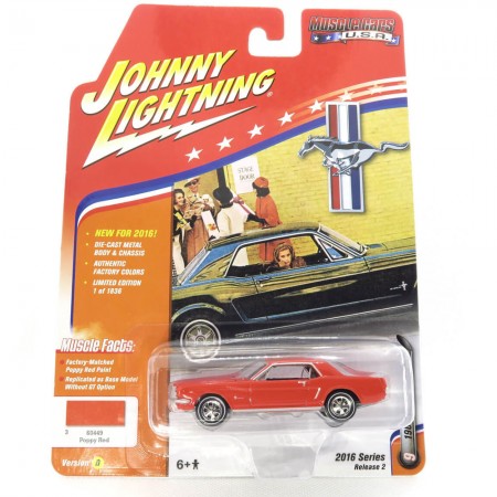 Carro Johnny Lightning Muscle Cars -  Ford Mustang Jlmc002d - Ano 1965 - Escala 1/64