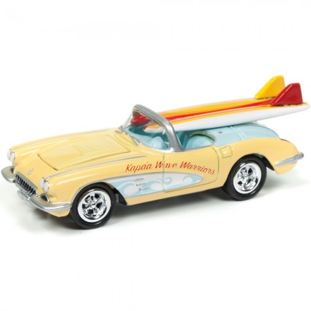 Carro Johnny Lightning Surf Rods -  Corvette Jlsf003b - Ano 1958 - Escala 1/64