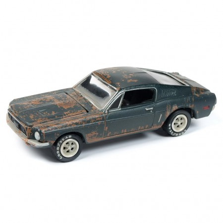 Diorama Com Carro Johnny Lightning Barn Finds Lost Legends - Ford Mustang Jldr006 - Ano 1968 - Escala 1/64