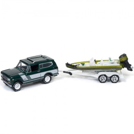 Carro Johnny Lightning Gone Fishing - International Scout W/ Boat Jlbt004a - Ano 1979 - Escala 1/64