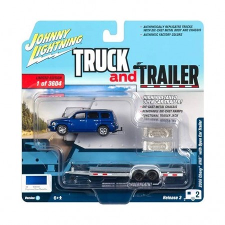 Carro Johnny Lightning Truck And Trailer - Chevy Hhr Blue Jlbt008a - Ano 2006 - Escala 1/64