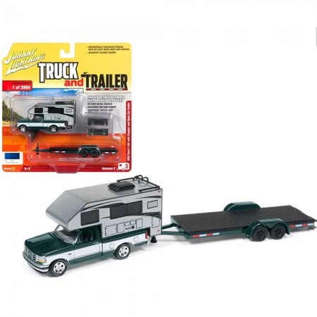 Carro Johnny Lightning Truck And Trailer - Ford F-150 Jlbt008b - Ano 1993 - Escala 1/64