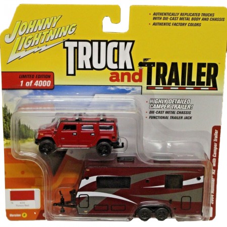 Carro Johnny Lightning Truck And Trailer - Hummer H2 Jlbt008b - Ano 2004 - Escala 1/64