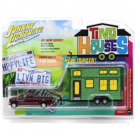 Carro Johnny Lightning Tiny Houses - Ford F-250 W/ Tiny House Jlth002 - Ano 2004 - Escala 1/64