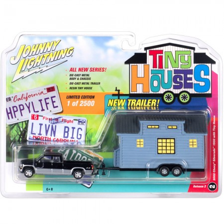Carro Johnny Lightning Tiny Houses - Chevy Silverado 1500 W/ Tiny House Jlth002 - Ano 2002 - Escala 1/64