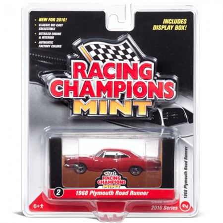 Carro Racing Champions - Plymouth Road Runner Vermelho Rc001a - Ano 1968 - Escala 1/64