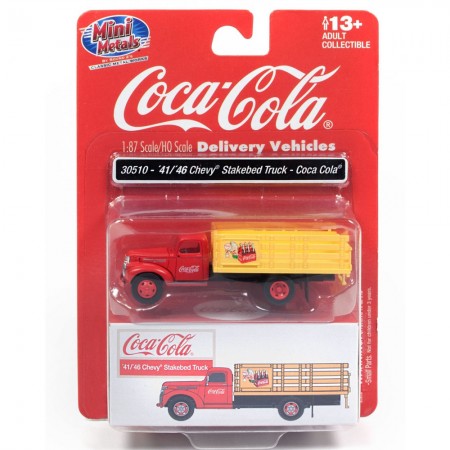 Caminho Mini Metals Coke - 41/46 Chevy Stakebed Truck  Coca Cola 30510 - Escala - 1/87