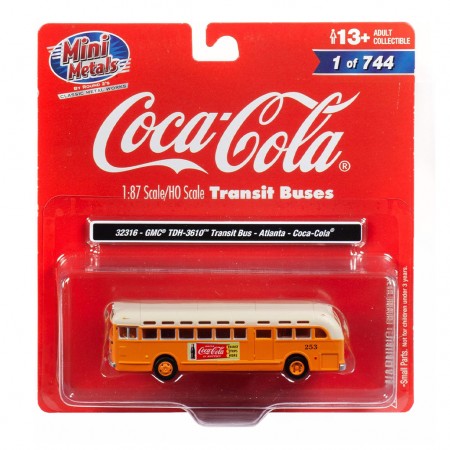 nibus Mini Metals Coke - Gmc Tdh-3610 Atlanta Transit Bus Coca Cola  32316 - Escala 1/87