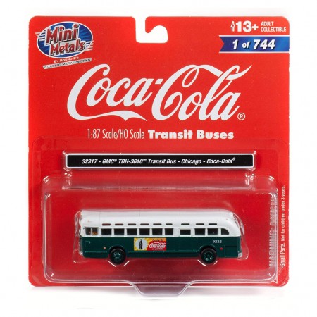 nibus Mini Metals Coke - Gmc Tdh-3610 Chicago Transit Bus Coca Cola 32317 - Escala 1/87