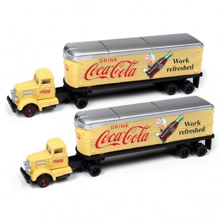 Caminho Mini Metals Coke - White Wc 22 Tractor/trailer Set Coca Cola 51177 - Escala 1/160