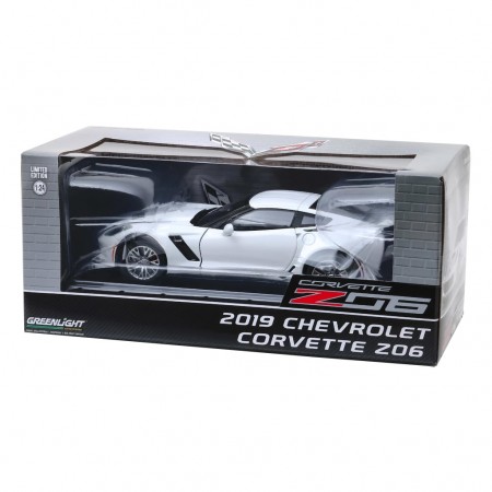 Carro Greenlight - Chevrolet Corvette Z06 White 18250 - Ano 2019 - Escala 1/24
