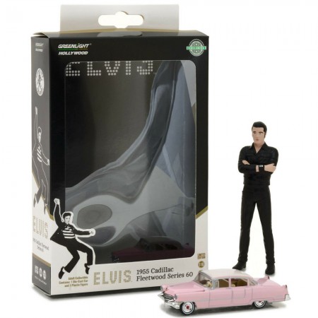 Carro e Figure Greenlight - Cadillac Fleetwood With Elvis Presley Figure  29898 - Ano 1955 - Escala 1/64