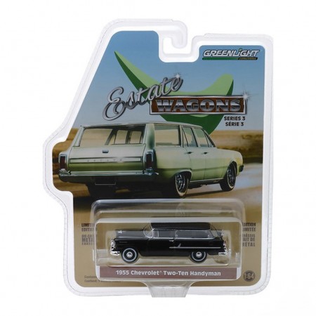 Carro Greenlight Estate Wagons - Chevrolet Two-ten Handyman 29950b - Ano 1955 - Escala 1/64