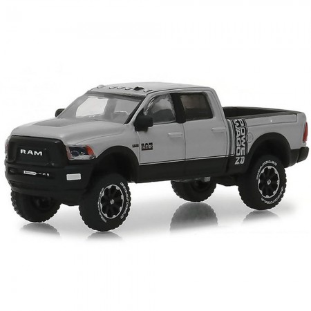 Carro Greenlight - Dodge Ram 2500 Power Wagon Bright Silver  30014 - Ano 2018 - Escala 1/64