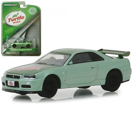 Carro Greenlight Exclusive Turtle Wax - Nissan Skyline Gt-r 30017 - Ano 2000 - Escala 1/64