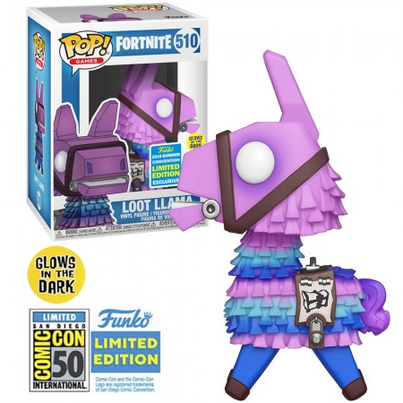 Funko Pop Games Fortnite Exclusive Sdcc 2019 - Loot Llama 510 Glows In The Dark