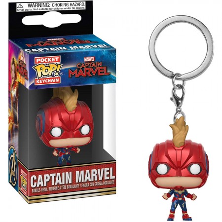 Chaveiro Funko Pocket Pop Keychain Marvel - Captain Marvel (with Helmet)