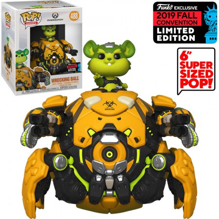 Funko Pop Games Overwatch Exclusive Nycc 2019 - Wrecking Ball 488 Super Sized 6