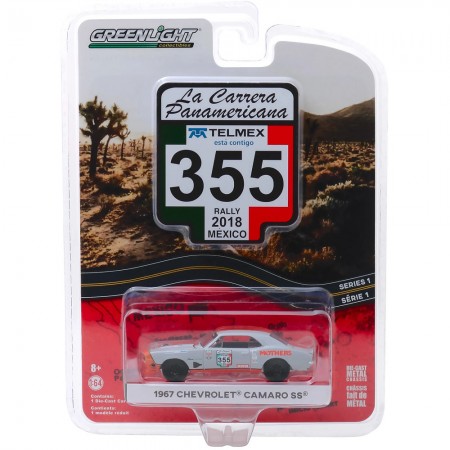 Carro Greenlight La Carrera Panamericana 355 Rally 2018 Mexico - Chevrolet Camaro Ss 1967 - Escala 1/64 (13240-c)
