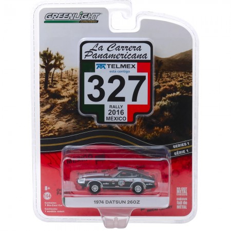 Carro Greenlight La Carrera Panamericana 327 Rally 2016 Mexico - Datsun 260z 1974 - Escala 1/64 (13240-e)
