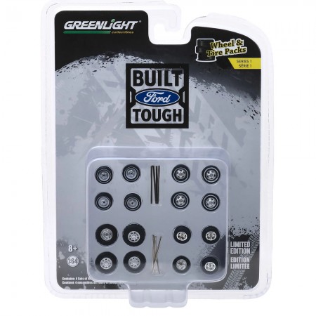 Auto Body Shop Greenlight - Wheel And Tire Packs Built Ford Tough (ford Trucks) - Escala 1/64 (16010-b)