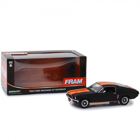 Carro Greenlight - Ford Mustang Gt Fastback Fram Oil Ano 1968 - Escala 1/24 (18253)