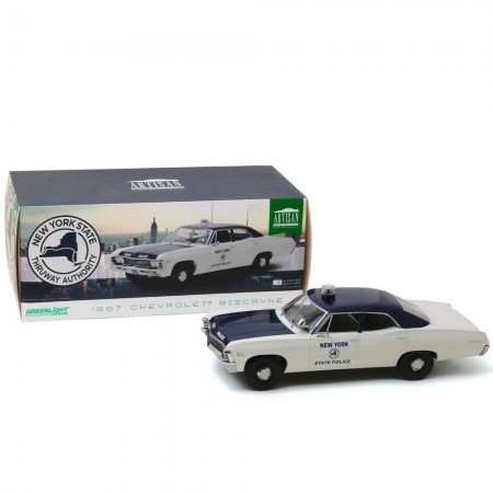 Carro Greenlight New York State Police - Chevrolet Biscayne Ano 1967 - Escala 1/18 (19054)