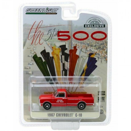 Carro Greenlight Hobby Exclusive - Chevrolet C-10 1967 Fire Truck 51th Indianapolis 500 - Escala 1/64 (30030)