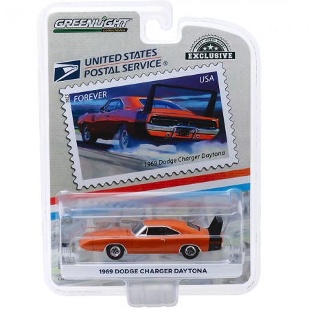 Carro Greenlight Hobby Exclusive - Dodge Charger Daytona 1969 United States Postal Service - Escala 1/64 (30068)