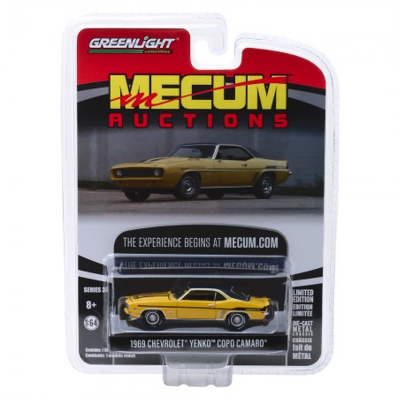 Carro Greenlight Mecum Auctions - Chevrolet Yenko Copo Camaro 1969 - Escala 1/64 (37170-c)