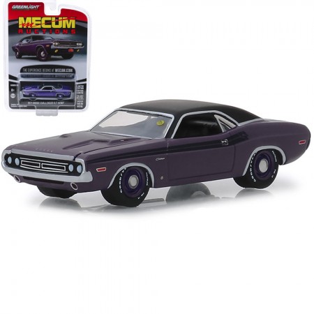 Carro Greenlight Mecum Auctions - Dodge Challenger R/t Hemi 1971 - Escala 1/64 (37170-d)