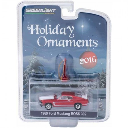 Carro Greenlight Holiday Ornaments - Ford Mustang Boss 302 1969 - Escala 1/64 (40010)