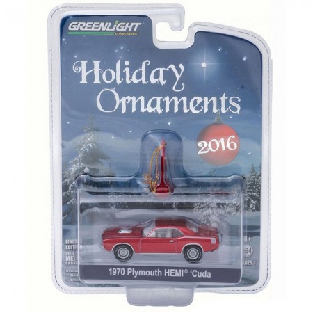 Carro Greenlight Holiday Ornaments - Plymouth Hemi Cuda 1970 - Escala 1/64 (40010)